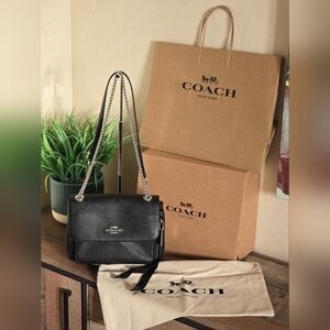 Coach Black Pebble Leather Klare 25 Crossbody Bag